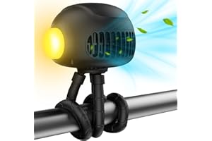 VLOXO Ventilador USB,Mini Ventilador de Cochecito Bebe con 3 Velocidades Ventilador Portatil Silencioso 4000mAh con Luz LED Ventilador de Mesa para Cochecito Asiento de Coche Tienda y Viaje