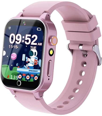 POKUJNFY 4G Smartwatch Kinderen met GPS Tracker Videogesprekken SOS WhatsApp Games Camera Stappenteller Schoolmodus Wekker digitaal waterdicht Cadeau Horloge Kinder voor Meisjes Jongens