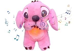Antsparty Qui Respire, Doudou Personnages de Dessins animés Qui Respire, Calin Bonne Nuit Doudou Musicale Apaisante, Poupée de Chiffon Doll Peluches pour Enfant Cadeau d'anniversaire