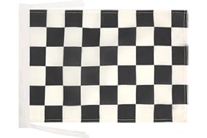 AZ FLAG - Checkered Black and white Flag - 18'' x 12'' - 100% Polyester Car race Small Banner with Two Cords - Fade Resistant - Vivid Colors - 18x12 in - 45x30 Cm