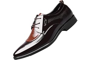 COOLEEP Herren Formelle Kleid Schuhe Spitze Zehen Leder Schuhe Schnürschuh Stilvolle Smart Schuhe