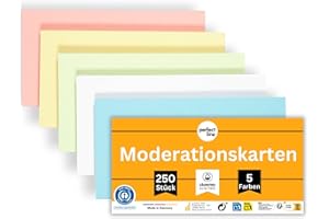 ‎PERFECT LINE perfect line • 250 kart do moderacji, jasne kolory, karton z recyklingu, bardzo mocny, Made in Germany (20 x 10,5 cm)