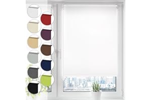 SONELLO Verdunkelungsrollo Klemmfix ohne Bohren 45cm x 130cm Weiß Verdunklungsrollo Fensterrollo Rollo Seitenzugrollo Klemmrollo für Fenster & Tür