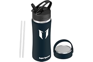 Super Sparrow Butelka do picia ze stali nierdzewnej, 500 ml, duży otwór, termos, nie zawiera BPA, butelka na wodę gazowaną, dla dzieci, do uprawiania sportu, na uczelnię, do szkoły, fitnessu,