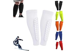 GÉNÉRIQUE 1 Paire De Protège Tibia Ski,Protege Tibia Foot Adulte,Ski Shin Guards,Chaussette Protege De Tibias Résistant Aux Chocs,Protection Tibias Foot,Structure en Nid d'abeille,pour Le Skier,Foot