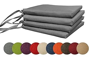 chilly pilley Zestaw poduszek ogrodowych, na krzesła ogrodowe, poduszka na krzesło, poduszka do siedzenia, poduszka na siedzisko ogrodowe (zestaw: 4 poduszki, szara)