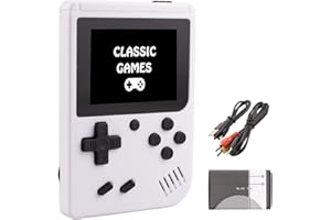 SCFRF Kid Mini Handheld Game Console with 400 Classic Retro Games, 1020mAh Rechargeable Battery, Portable Haneheld Video Games Player for Boy Girl, Christmas Birthday Gift Present for Kid Adult (White)