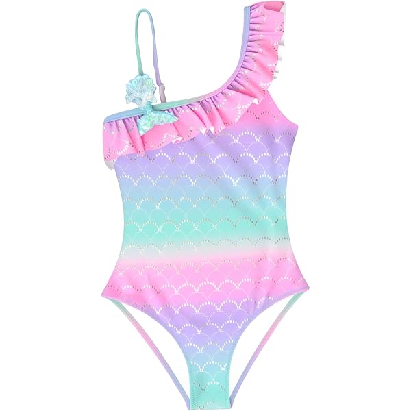 Maillot De Bain Fille Une Pièce Volants Licorne – Maillot Plage Enfant 2-14 Ans, Tissu Doux Extensible Séchage Rapide, Motif Licorne Mignon