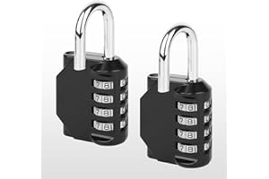 ZEPHYRCRAFT 2 Pack Zahlenschloss 4 Stellig, Vorhängeschloss, Schloss mit Zahlencode Zinklegierung für Schule, Spind Fitnessstudio, Schließfächer, Tore, Zäune