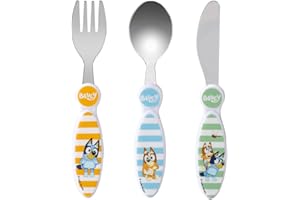 ZAWADI GLOBAL Bluey - Juego de cubiertos para niños (3 piezas, cuchillo/tenedor/cuchara
