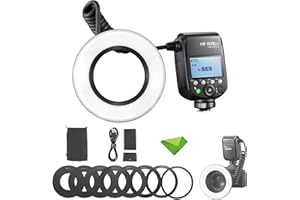 Godox MF-R76C TTL Macro Ring Flash 76Ws HSS 2.4G Wireless GN14 CCT 5900K 550 Flash a piena potenza, 0.1-1s Tempo di riciclaggio Dual-Flash Tubes Lampeggiatore per fotocamere Canon