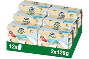 Hero Baby - Tarritos de Yogur, Plátano y Fresa, Fuente Natural de Calcio, Sin Azúcares Añadidos, Sin Aceite de Palma, Para Bebés a Partir de 6 Meses, 6 Packs de 2x120g