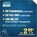 Produktbild McSIM LTE Mini 500 [SIM, Micro-SIM und Nano-SIM] monatlich kündbar (500 MB LTE mit max. 50 MBit/s inkl. Datenautomatik, 50 Freiminuten, 50 Frei-SMS, EU-Roaming inklusive, 2,99 Euro/Monat)