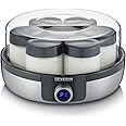 SEVERIN JG 3521 Yogurtiera con display digitale LED e 5 programmi automatici, Yogurtiera Elettrica con 7 vasetti da 150 ml, B