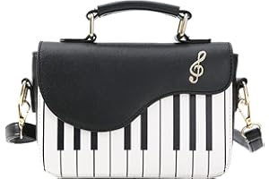 Syrads Bolso con Diseño de Piano Bolso de Hombro para Mujer informal de Cuero PU para el Trabajo y la escuela