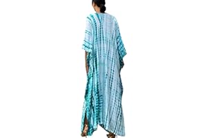 YouKD Traje de Baño de Kimono de Playa Bohemio de Kaftan Largo de Verano para Cubrir Vestido de Talla Grande para Mujer