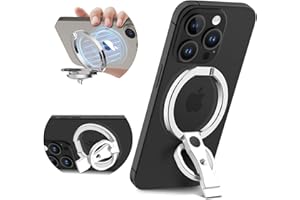 Ysnzaq Anneau Téléphone Magnétique pour MagSafe 360° Rotation, Téléphone Portable Anneau de Support pour téléphone avec Béquille Ring Holder pour iPhone 16 Pro Max 14 13 12.SDJ Sliver
