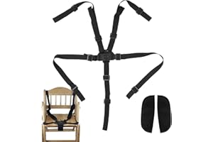 NPQ 1Pcs 5 Point Harness Straps Adjustable High Chair Straps Keep Kids Safe for Day Care Center Restaurant Hotel for with Most Types of Pram Car Seat and High Chair Push Chairs