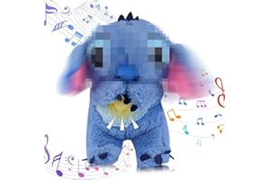 Chapzanink Anxiety Teddy,30CM Breathing Teddy with Music & The Ears Moving & Lights & Breathing,Cute Cartoon Breathing Teddy Bear for Anxiety,Breathing Anxiety Bear Toy for Adults Kids