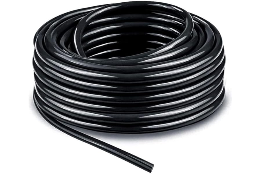 Tesmotor Micro Drip Irrigation Tube, I.D 4mm/O.D 6mm Garde Watering Tube Line for DIY Automatic Irrigation System, Flexible Durable & UV-Proof Irrigation Pipe (20M)