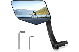 GAODUANLUOLUO Specchio Retrovisore per Bicicletta, Specchio per Bicicletta per Manubrio Sinistro 15-20 mm, Specchio Retrovisore Bicicletta Regolabile A 360° per Diverse Biciclette, E-bike e Moto