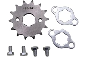 Trkimal Piñón delantero de motocicleta para 50 cc, 70 cc, 90 cc, 110 cc, 125 cc, 140 cc, 160 cc, Dirt Pit Bike TaoTao Roketa Coolster Sunl Lifan Loncin ATV Quad 4 ruedas ciclomotor (17 mm, 428-14T)