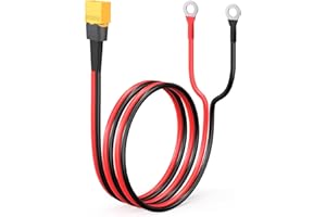 ELFCULB XT60 do O-ring, 12AWG XT60 męski na O-ring, kabel złącza z cynowanym czystym drutem, do baterii RC, przenośnej elektrowni słonecznej i panelu słonecznego (50 cm)