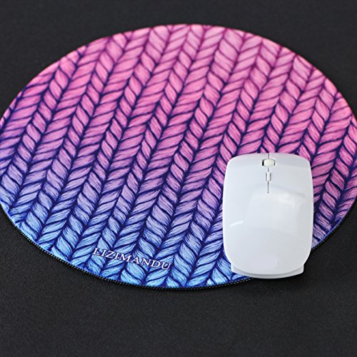Gaming Mauspad(250 x 250 x 3 mm) ,Lizimandu Silent Designer Runde Round Mousemat /Standard Size mit Anti-Rutsch-Leder-Runde Double Sided Durchmesser 25 cm für alle gängigen Mouse-Typen(Steigungsseil/Gradient Rope) - 5