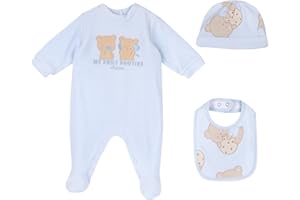 Chicco, Set Regalo Nascita Bimbo e Bimba, con Tutina in Ciniglia, Cappellino e Bavaglia, Abbigliamento Neonato/Neonata 0-24 Mesi, Idee Regalo Nascita, Designed in Italy