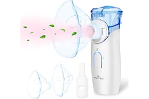 Inhalateur Nébuliseur Aérosol Portable Silencieux: Easy@Home Nébulisateur Rechargeable Bébés Enfant Adulte Rechargée Via USB Nettoyage Automatique，Date d'expiration : 2025-10-10