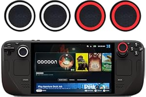 GIOPUEY Joystick uchwyty na kciuk kompatybilne z Steam Deck Oled, silikonowe nakładki na kciuki, etui ochronne, miękkie, antypoślizgowe, czarno-czerwone + czarno-białe