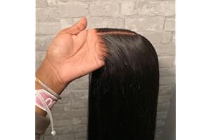 UNILO 18 Pouces Glueless Wig Human Hair Straight Perruque Femme Naturelle Brésilien, Pre-cut Hd Lace Perruque Sans Colle Couleur Naturelle Noeuds Blanchis Human Hair Wigs For Black Women Beginner Friendly.