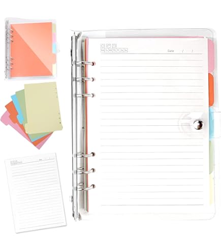 Raccoglitore A5 Con Anelli E Tasche - Set 2 Pezzi Trasparenti + 6 Tasche | Per Scuola E Ufficio - Foto 8