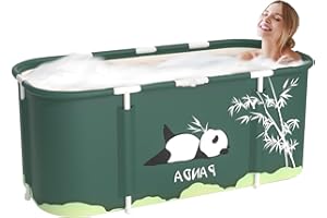 Sinbide Vasca da Bagno Pieghevole per Adulti, 115 x 60cm Facile Installazione, Vaschetta Pieghevole Eco-Friendly, Ideale per il Relax Domestico e SPA, Vasca da Bagno Adulti (Verde)