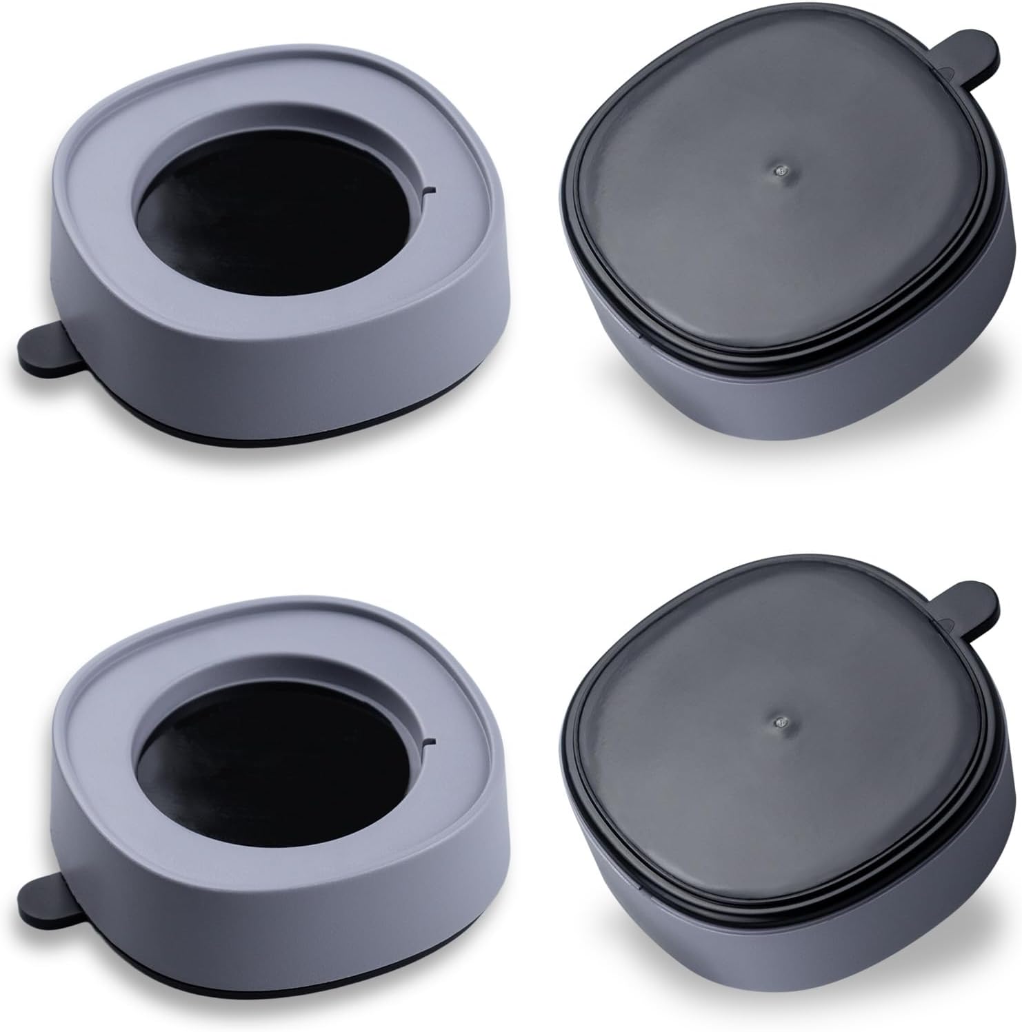 Suysion Patas Lavadora Antivibración 4 Piezas Grises, Soporte Antideslizante con Gran Ventosa, Almohadillas Antivibracion para Lavadora Secadora Frigorífico (Ø máx. 45 mm)