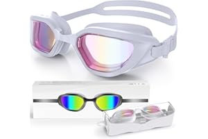 Zeligerstar Polarisiert Schwimmbrille für Erwachsene Jugendliche, Anti-Beschlag-UV-Schutz Schwimmbrille für Herren und Damen mit Austauschbarem Nasensteg