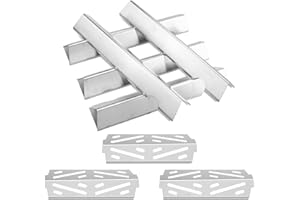 BURLY GRILL 66032 Flavorizer Bars with 66684 Heat Deflectors Grill Parts for Weber Genesis II 300 Series E-310 S-310 SE-310 SE-330 E-335 SE-335 E-315 S-335 S-345 S-340 Genesis II LX S/340 E-340