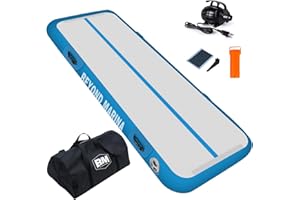 BEYOND MARINA Air Gymnastics Tumble Track 4 inches Thickness Inflatable Tumbling 10ft/13ft/16ft Air Mats for Home Use Training/Cheerleading/Yoga/Water with Electric Pump, 6.6ftx3.3ft Green