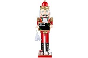 JODSEN Grande Soldado Cascanueces de Madera de Navidad 38cm/15inchs Figuras de Marionetas Adornos Cascanueces de Navidad Adornos de Navidad para Decoración Tradicional del Árbol de Navidad Festival Regalo