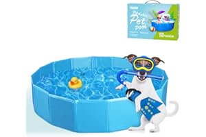 ‎NOBLEZA Nobleza Hundepool Für Kleine Hunde Faltbare Haustier Planschbecken Hundebadewanne Pool Für den Hund Katze Eco-Friendly PVC 80cm