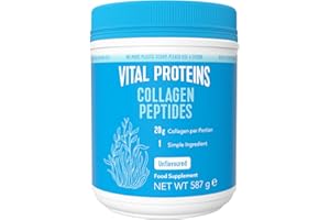 Vital Proteins Collagen Peptides Powder Supplement (Type I, III), Unflavoured Hydrolyzed Collagen-Hair, Skin, Nail Support Supplement, Paleo, Gluten Free, Non-GMO, 20g per Serving 587g Canister, 1Pack