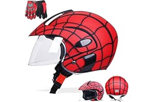 CANIAN Casco para Motocicletas Infantiles, Casco Deportivo Al Aire Libre Infantil, Scooter De Bicicletas para Niños Motocicleta Casco Y Guantes, Niños Y Niñas, Adecuado Durante 3-8 Años De Edad