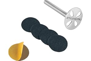 STALEKS PRO STALEKS Pododisc 10 mm pedicura + 5 recambios lima 180 grit Uso Profesional Domestico Acero Inoxidable (PDset-10)