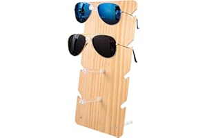 Techchii Brillenständer für Mehrere Brillen, Brillenaufbewahrung Ständer Holz, Sonnenbrillen Organizer Tragbar Brillen Ständer, Geeignet für Schreibtisch, Frisiertisch, Schreibtisch, Schlafzimmer