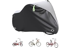 TUSAUW Bike Cover,Adult Tricycle Cover Trike Cover,Bicycle Cover, Waterproof Outdoor Bicycle Cover Anti Dust Rain Snow UV, 3-Wheel Bike or Motorcycles Outdoor and Indoor Storage with Lock Hole