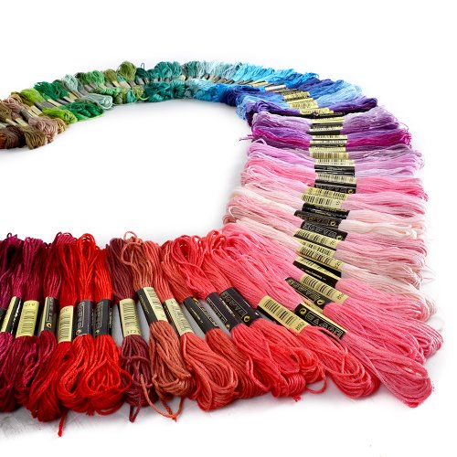 150 Docken Sticktwist Stickgarn 8m 6/faedig Multicolor farblich bunt Basteln Set - 5