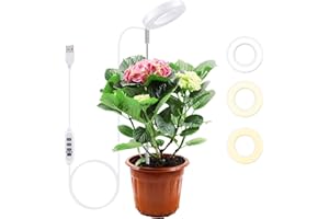 Mcbazel Lámpara de Plantas, 24 LED Luz de Crecimiento de Espectro Completo, Altura Ajustable 61.5 cm, Temporizador 4H/8H/12H, 10 Niveles de Brillo, Lámpara de Crecimiento para Plantas Pequeñas