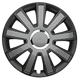 Schwarze Radkappen mit Carbon-Optik