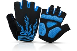 BTNEEU Gants Cyclisme Demi-Doigts Gants Velo Gel Anti-Choc Anti-Dérapage, Respirant Gant Demi Doigt Mitaines Velo Homme, Gants VTT Gel Été de Fitness Sport Escalade pour Homme et Femme