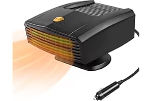 Pengrity Riscaldatore Auto 12V, Sbrinatore Parabrezza Auto, 2 in 1 Riscaldamento Auto, Portatile Riscaldatore per Auto, Rotazione a 360°, Riscaldamento Rapido, Sbrinatore e Sbrinamento (Nero,150W)